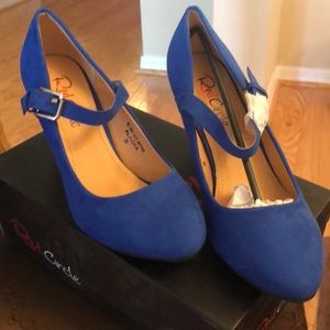 Blue suede pumps!!! Brand new with the box!